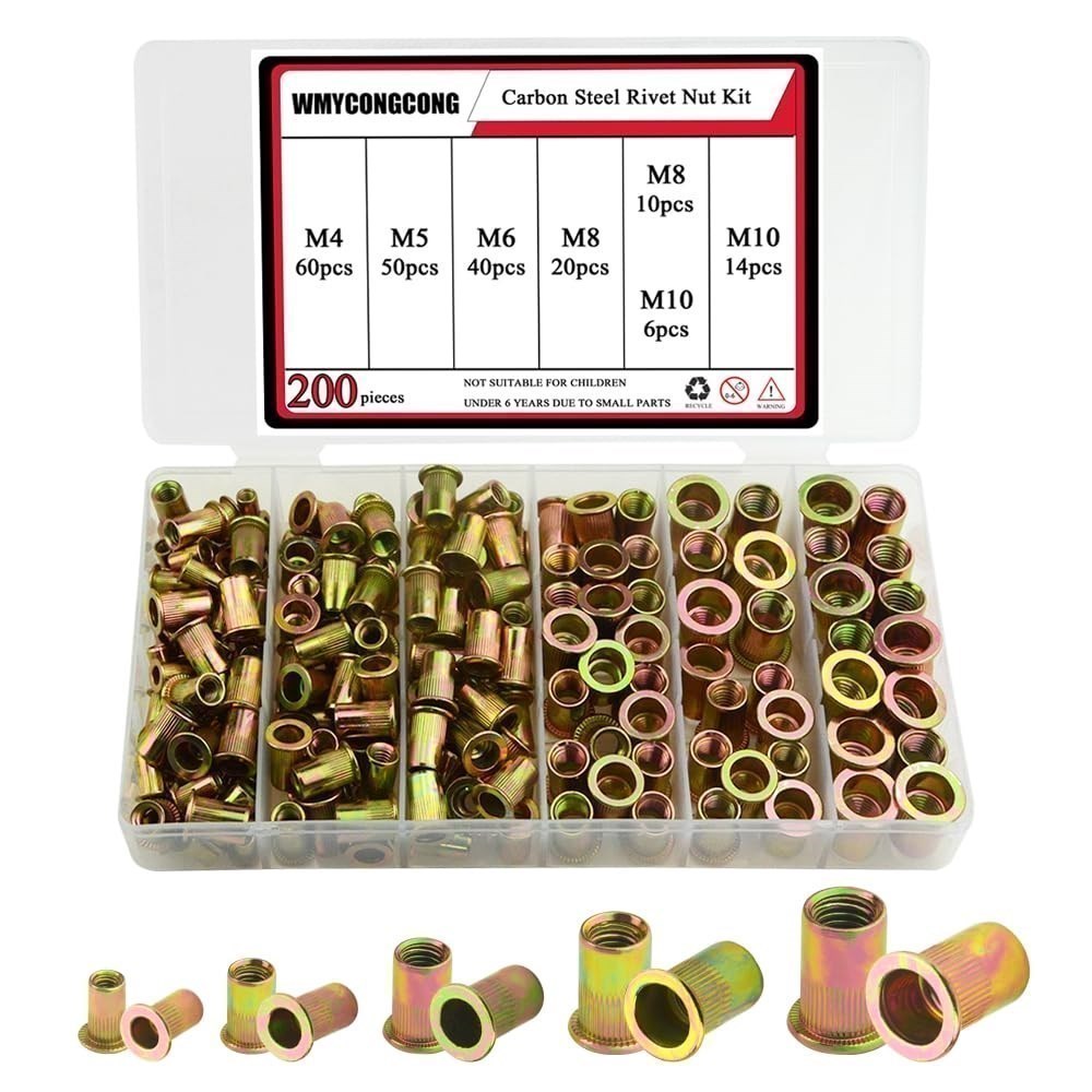 Events Viewbid - WMYCONGCONG 200pc Metric Rivet Nut Set M4-M10 Carbon ...