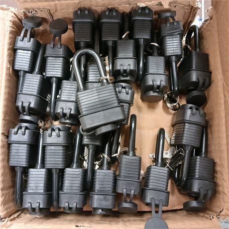 Events Viewbid - Box Of Figode Padlocks, Black 48pc Total