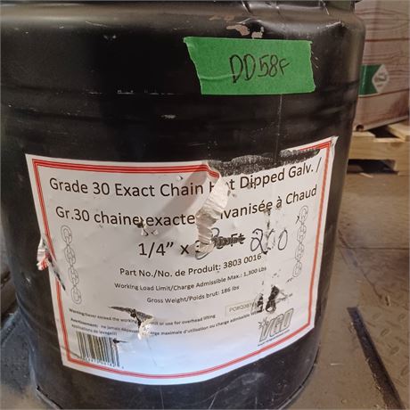 Events Viewbid - VGD Grade 30 Exact Chain Hot Dipped Galvanized 1/4