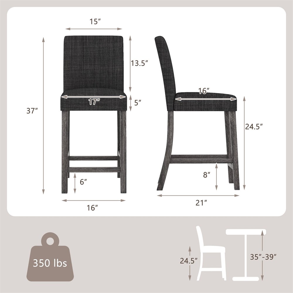 Events Viewbid - Counter Height Bar Stools Set of 2 with Back and ...
