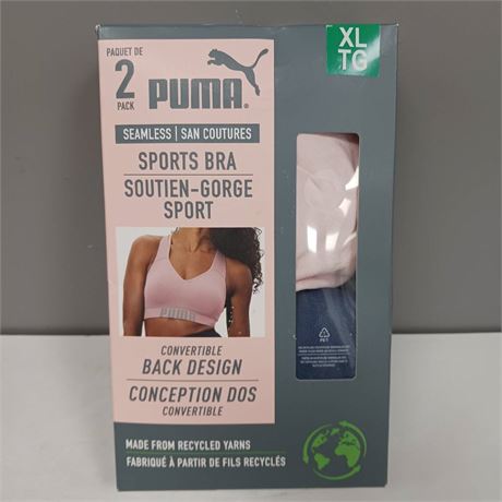 Events Viewbid - Women's Size XL Puma Seamless Sports Bra 2 Pack